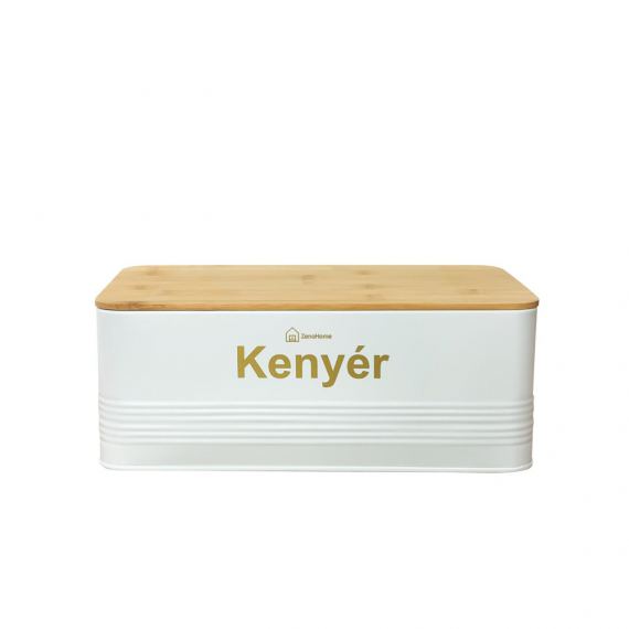 ZenoHome Keny�rtart� bambusz tet�vel, feh�r, 33x18x12cm