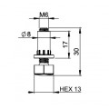 Bútorláb 3053, fekete, M6x30mm Bútorláb 3053, fekete, M6x30mm