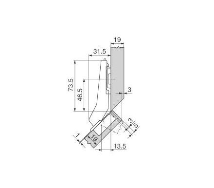Blum Clip +45� r��t�d� megold�s