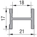 Tolajt Dani H profil peremes, ezst, 3000mm