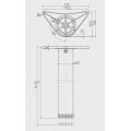 Asztall�b hengeres, alu, 710mm