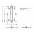 P�nt, rozsdamentes, jobbos, rozsdamentes ac�l, 90X65mm