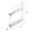 Konyhai kosr konyharuha tartval fkes rszleges kihzs "R", jobbos, krm, 150mm