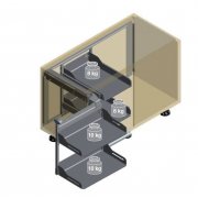 Konyhai sarokmechanizmus Magic Corner Comfort szerkezet - balos, antracit, 900mm