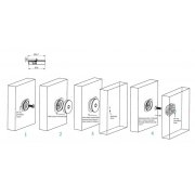 Fali panel r�gz�t� clip apa, sz�rke, 20,5x20,5mm
