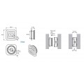 Fali panel r�gz�t� clip anya, sz�rke, 20,5x20,5mm