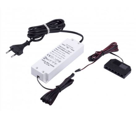 Transzformátor LED lámpához DLight 12V + 6 beépített mini AMP + 2m kábel