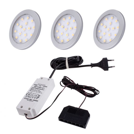 LED lmpa szett D Light kr, alu, &#216;60mm