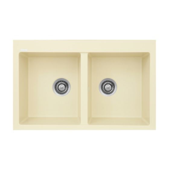 Mosogat� NP gr�nit Vivien 2 medenc�s, kr�m, 780x500mm