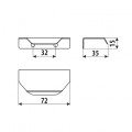 Foganty� 1180, feh�r f�nyes, 32mm