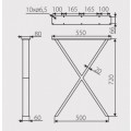 Asztall�b sz�gletes X design, fekete matt, 720mm