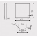 Asztall�b sz�gletes n�gysz�g design, fekete matt, 450mm