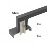 Kilincs Flat WC z�rhoz, antracit