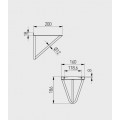 Polctart� konzol Wire, fekete matt, 200x160mm