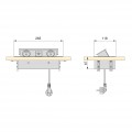 Konnektor Atom, felbillen 2+2 USB, fekete, 265x118x67mm