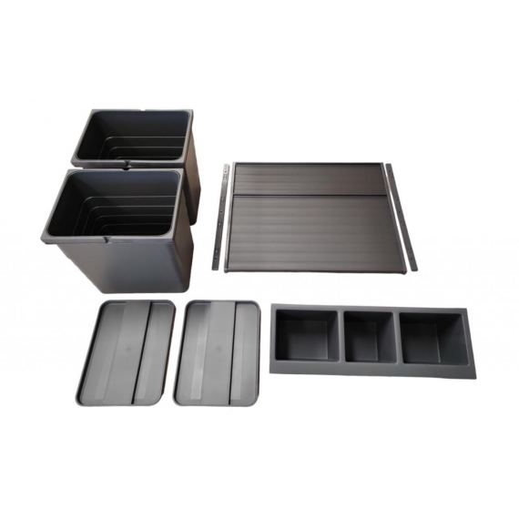 Ninka One2four hullad�kt�rol� 600mm, antracit, 2 x 17L + Sidebox