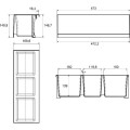 Ninka One2four hullad�kt�rol� 600mm, antracit, 2 x 17L + Sidebox