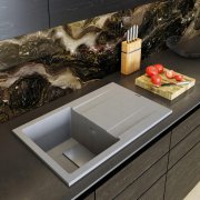 Mosogat PY Kartesio 1 mly+csep, szrke, 790x500mm