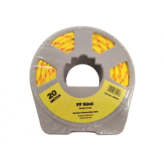 K�t�l bliszteres fonatolt PP, 20m, s�rga, 6mm