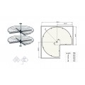 Konyhai 3/4 kr forgkosr szett Nova, grafit, 750mm