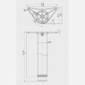 Asztall�b hengeres DRT, inox, 820mm